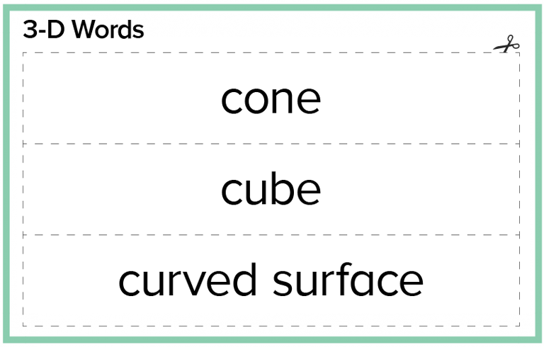 Early Childhood Math: 3D Words
