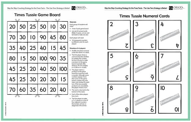 multiplication game - times tussle and numeral cards