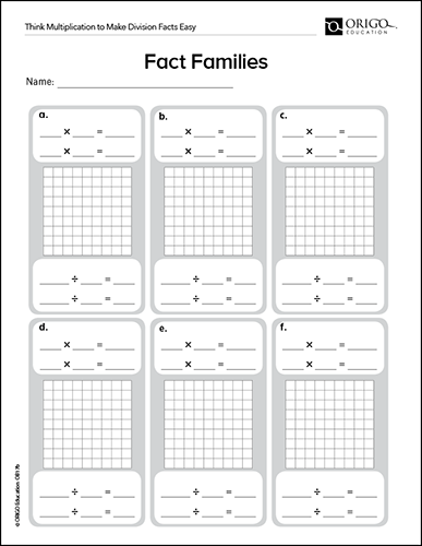 division fact families printable 
